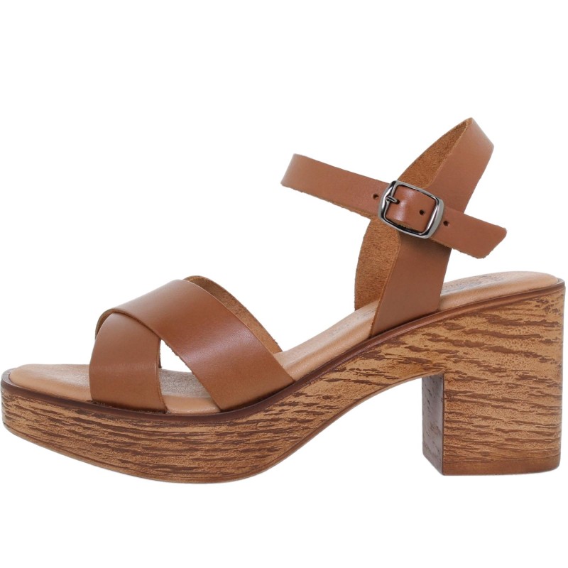 8220270AC - Sandalia Tacón Mujer Cuero